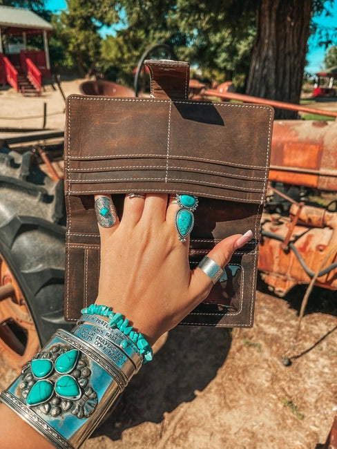 The Lancaster Cowhide Leather Tooled Wallet