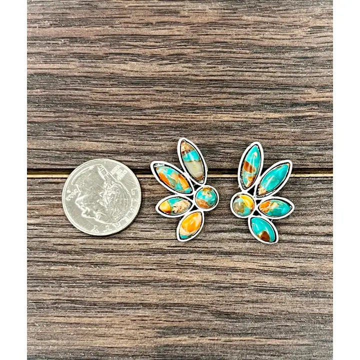 1 1/4" Western Marquise Stone Stud Earring