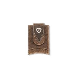 Ariat Men's Brown Rowdy Leather Money Clip Card Case