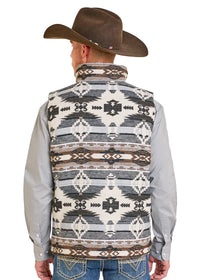 Rock & Roll Denim Men's Aztec Reversible Vest in Grey