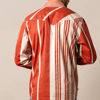 Kimes Ranch Men's L/S Bandit Striped Western Snap Shirt in Brick Red