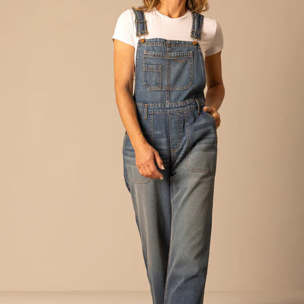 Kimes Ranch Women's Billy Overalls in Dark Wash