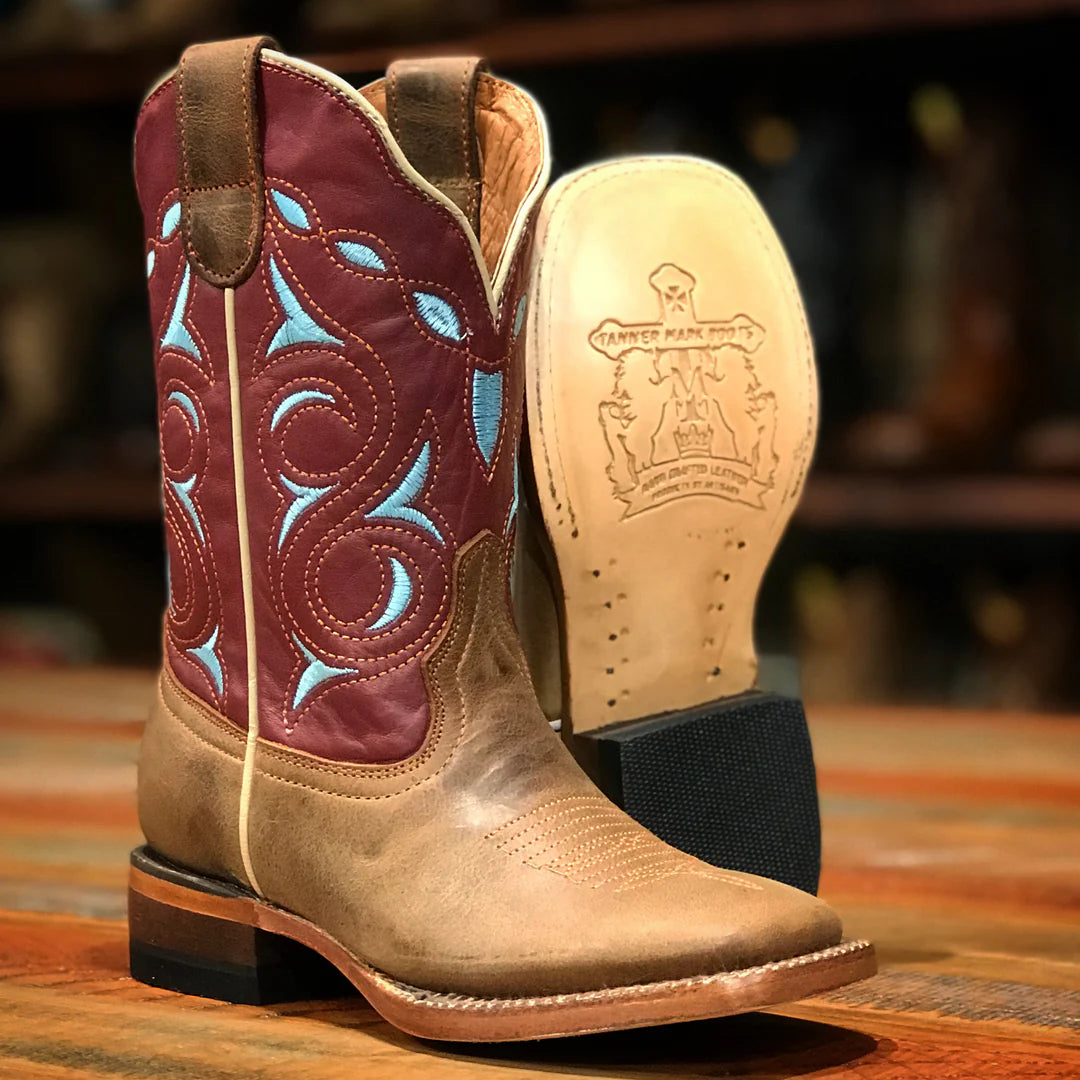 Tanner Mark Bingham Kids Boots in Crackle Honey