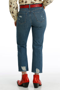 Cruel Women's Quinn Relaxed Straight Leg Crop in Medium Stonewash