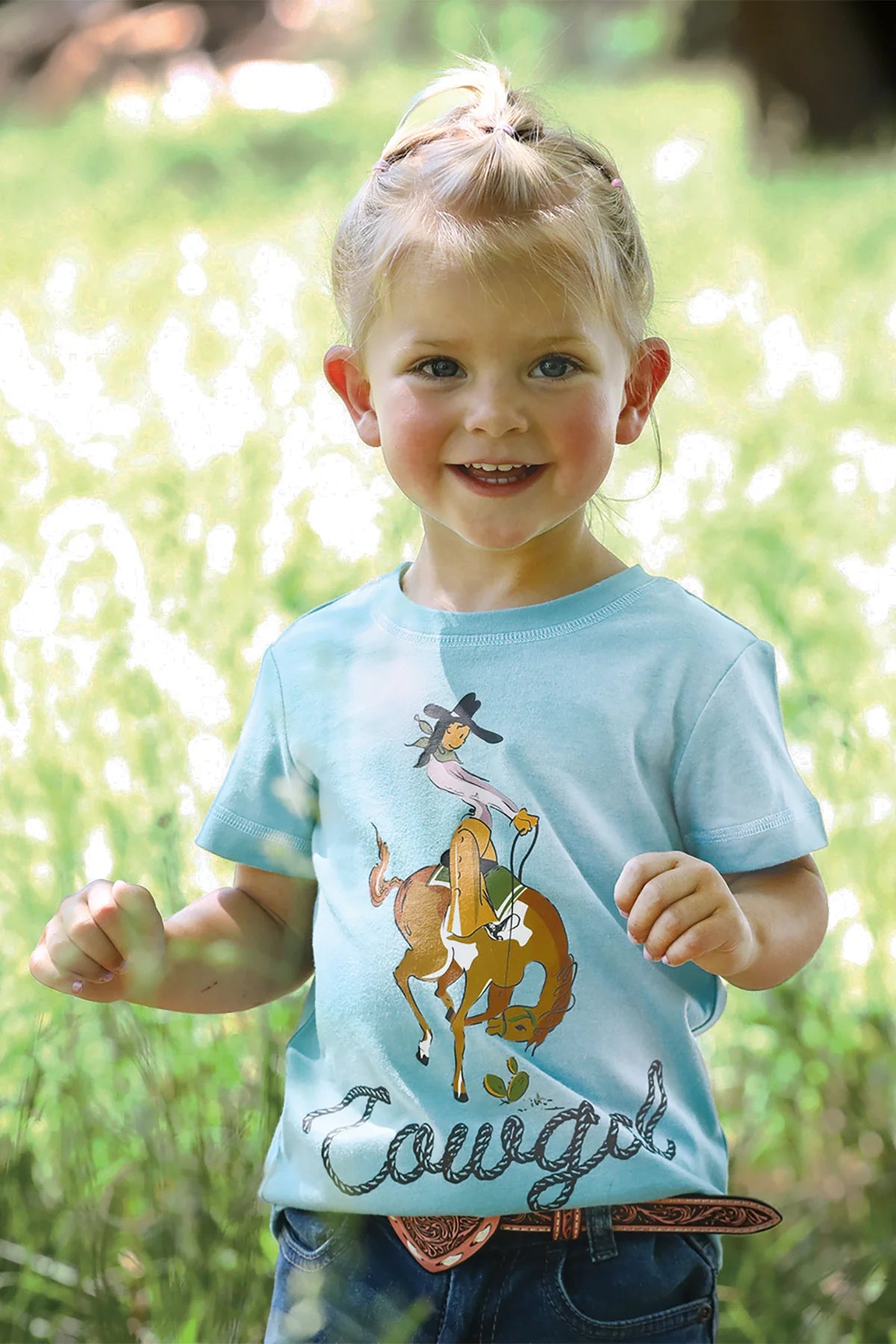 Cruel Girl's Toddler Cowgirl Graphic Tee in Blue