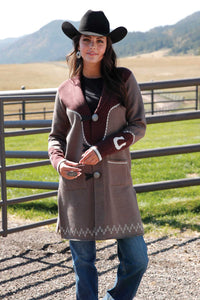 Cruel Women's Concho Button Duster in Grey