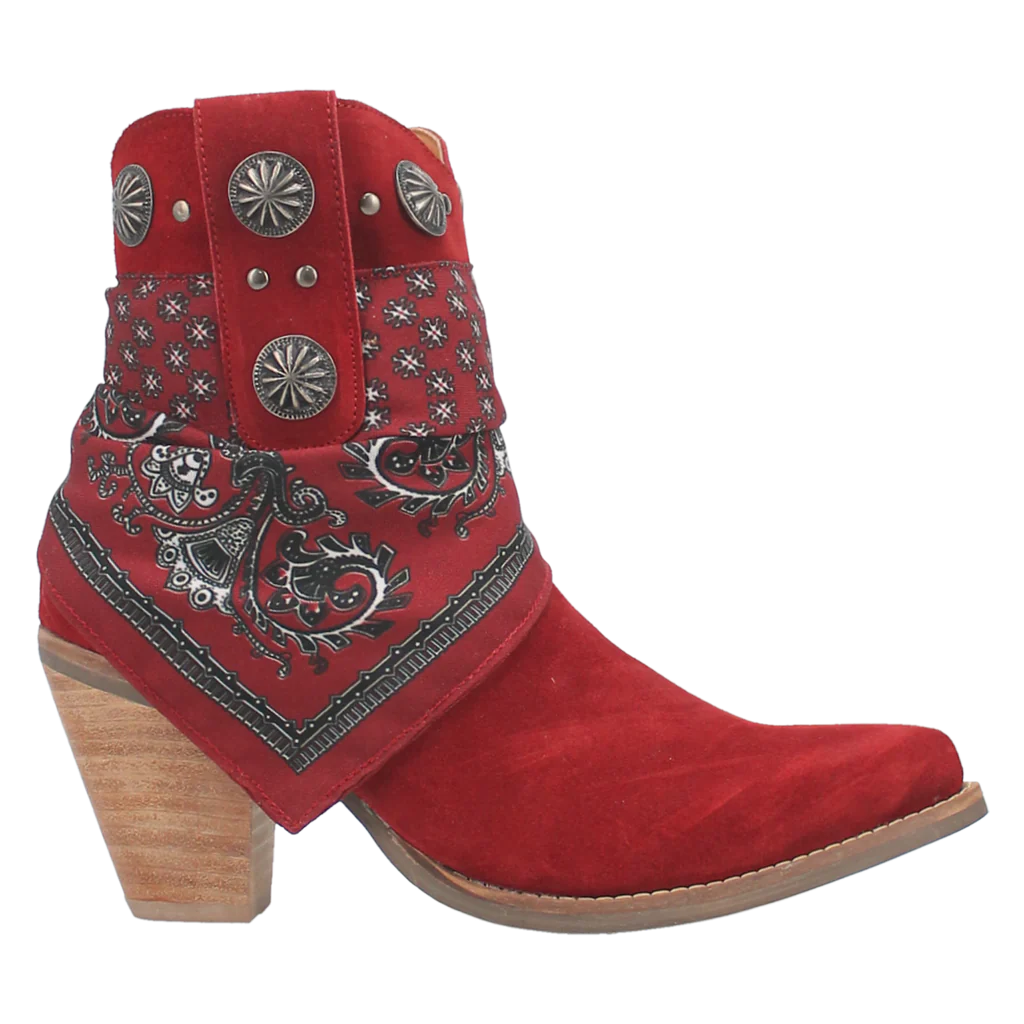 Dingo Women's Bandida Red Suede Leather Bootie