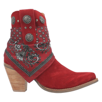 Dingo Women's Bandida Red Suede Leather Bootie