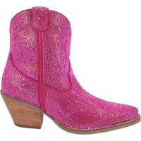 Dingo Women's Rhinestone Cowgirl Western Booties in Fuchsia