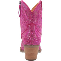 Dingo Women's Rhinestone Cowgirl Western Booties in Fuchsia