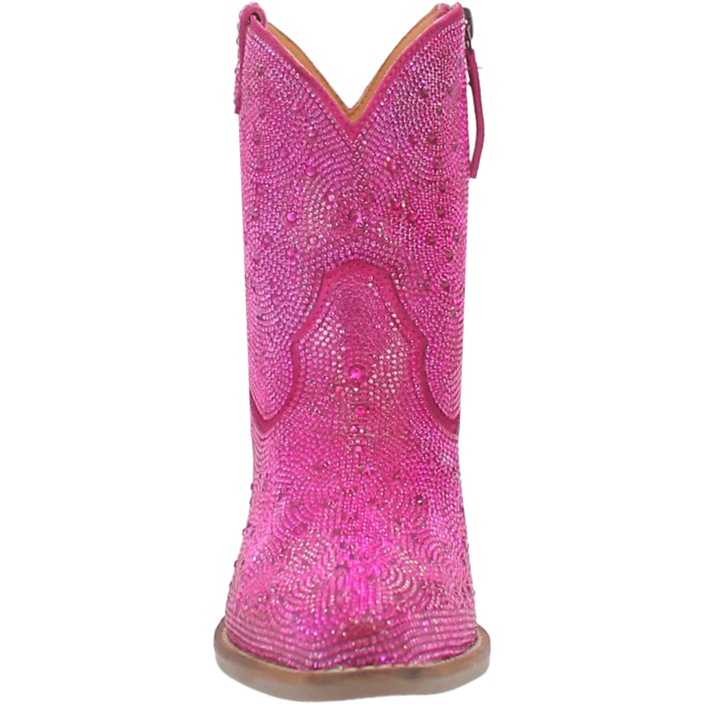 Dingo Women's Rhinestone Cowgirl Western Booties in Fuchsia