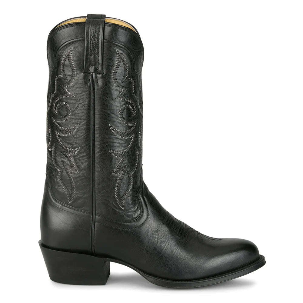 Tony Lama Men's Marco Round Toe Goat Leather Boot in Black