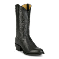 Tony Lama Men's Marco Round Toe Goat Leather Boot in Black