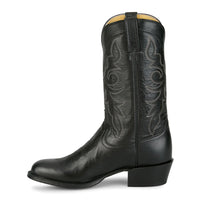 Tony Lama Men's Marco Round Toe Goat Leather Boot in Black