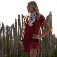 Hooey Women's Bamboo Pocket T-Shirt Dress in Red