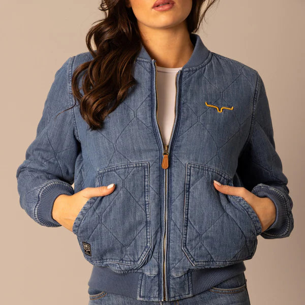 Kimes Ranch Women's Marinos Bomber Jacket in Light Denim