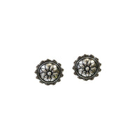 West & Co. Burnished Silver Flower Concho Post Earrings