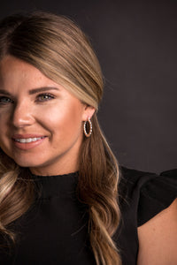 West & Co. Silver Matte Scalloped Hoop Earrings