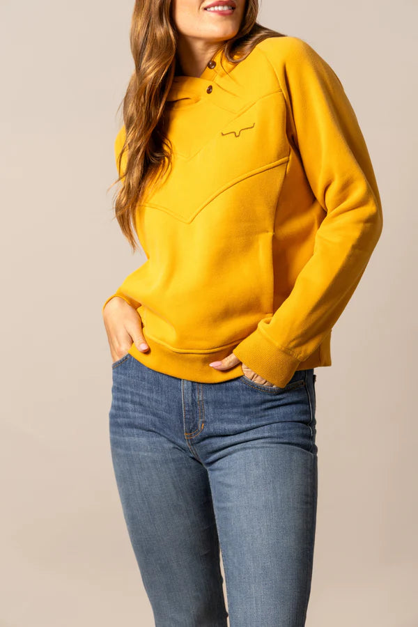 Kimes Ranch Women's Ella Western Hoodie in Yellow Ochre