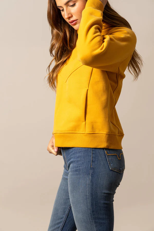 Kimes Ranch Women's Ella Western Hoodie in Yellow Ochre