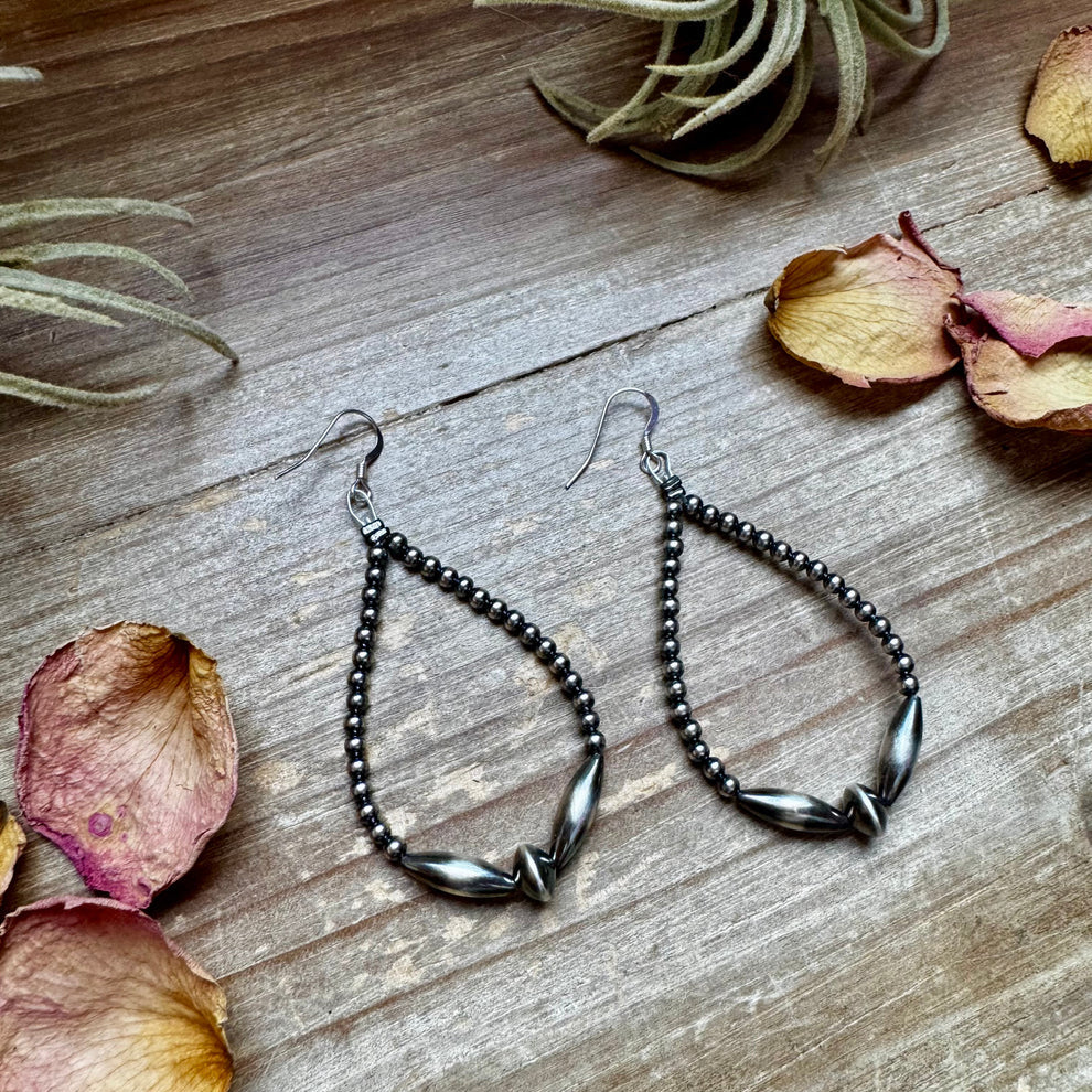 3" Sterling Silver Torpedo Teardrop Earrings