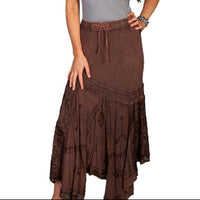 Scully Honey Creek Women's Multi-Fabric Western Midi Skirt in Copper