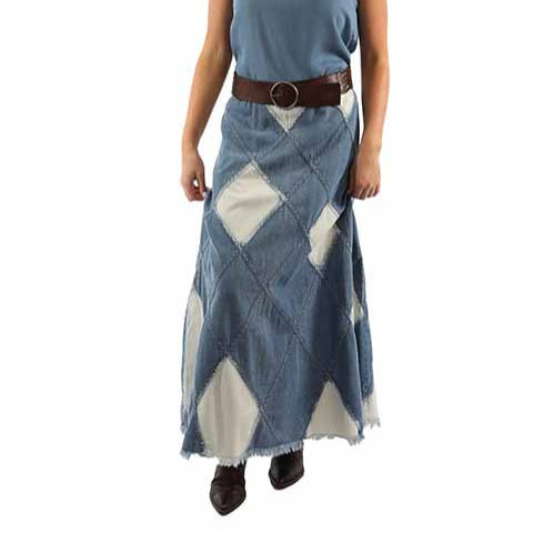 Scully Honey Creek Women's Long Patchwork Denim Skirt