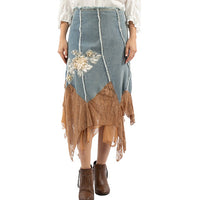 Scully Honey Creek Women's Asymmetrical Lace Trim Denim Skirt