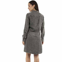 Scully Honey Creek Women's L/S Whipstitch Knee Length Dress in Black