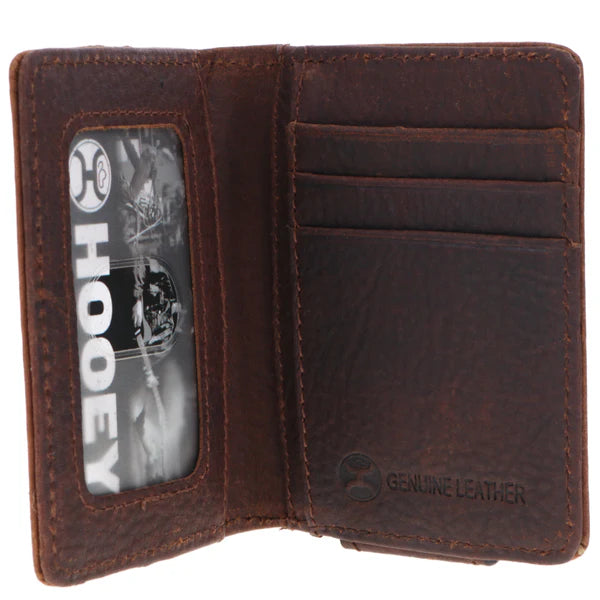 Hooey Grayson Bifold Money Clip Wallet in Brown