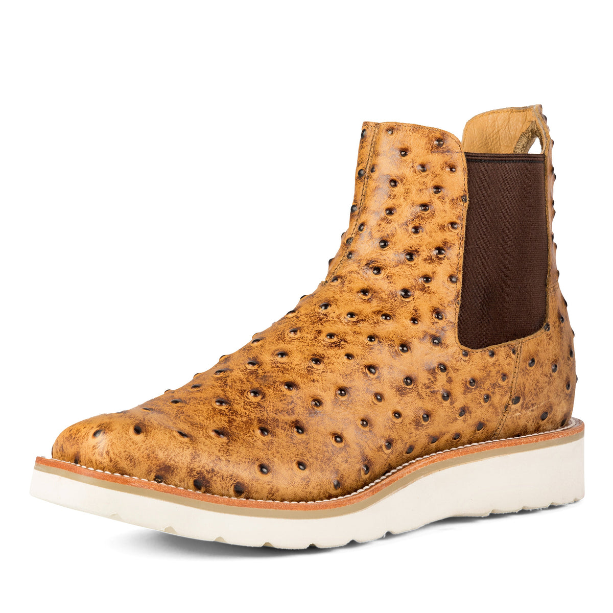 Horse Power Men's Swedge Boot in Saddle Impostrich Print