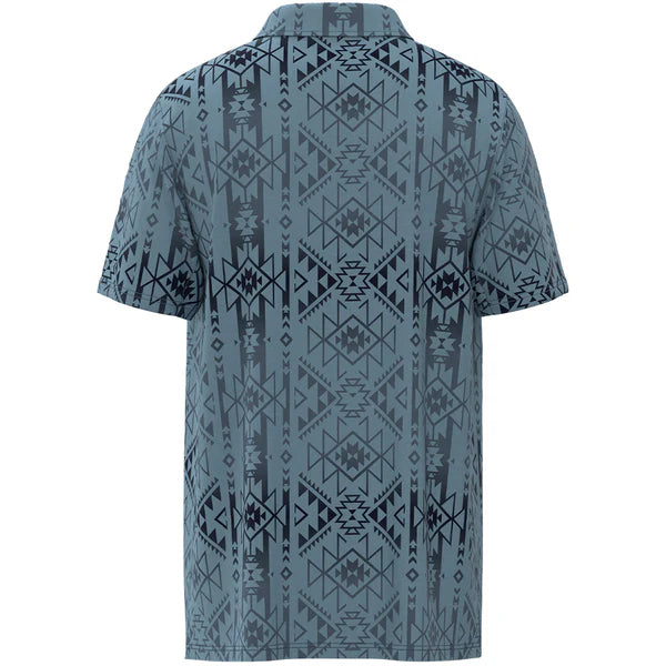 Hooey Men's "The Weekender" Short Sleeve Aztec Golf Polo in Blue