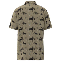 Hooey Men's "Hot Shot" Short Sleeve Habitat Howl Print Golf Polo in Taupe