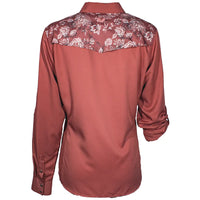 Hooey Women's Sol Marsala & Floral Pattern Long Sleeve Snap Shirt