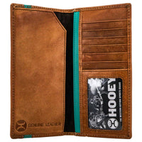 Hooey Original "Tonkawa" Turquoise Aztec Print Rodeo Wallet in Tan