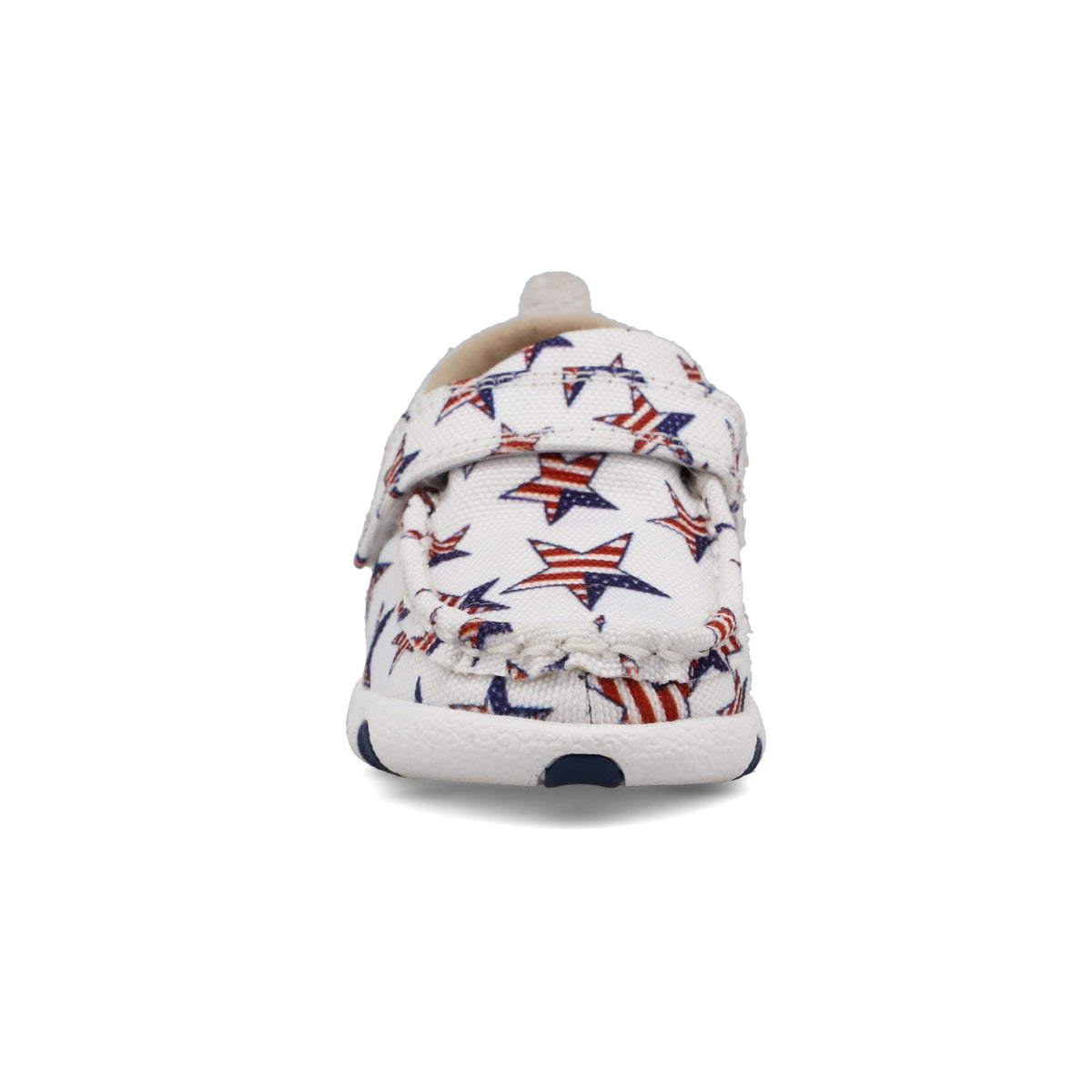 Hooey by Twisted X Infant & Toddler Allover Print Driving Moc in Red, White and Blue Star