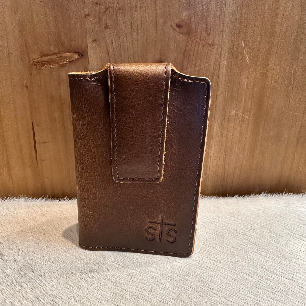 STS Ranchwear Tucson Brown Leather Money Clip Wallet