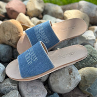 Agave Sky Women's Nadia Western Slide in Denim & Cream