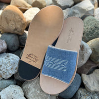 Agave Sky Women's Nadia Western Slide in Denim & Cream