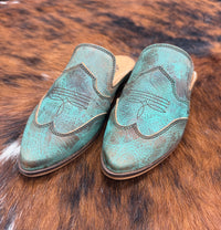 Agave Sky Women's Adaire Flat Classic Mule in Oasis Turquoise