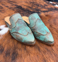 Agave Sky Women's Adaire Flat Classic Mule in Oasis Turquoise