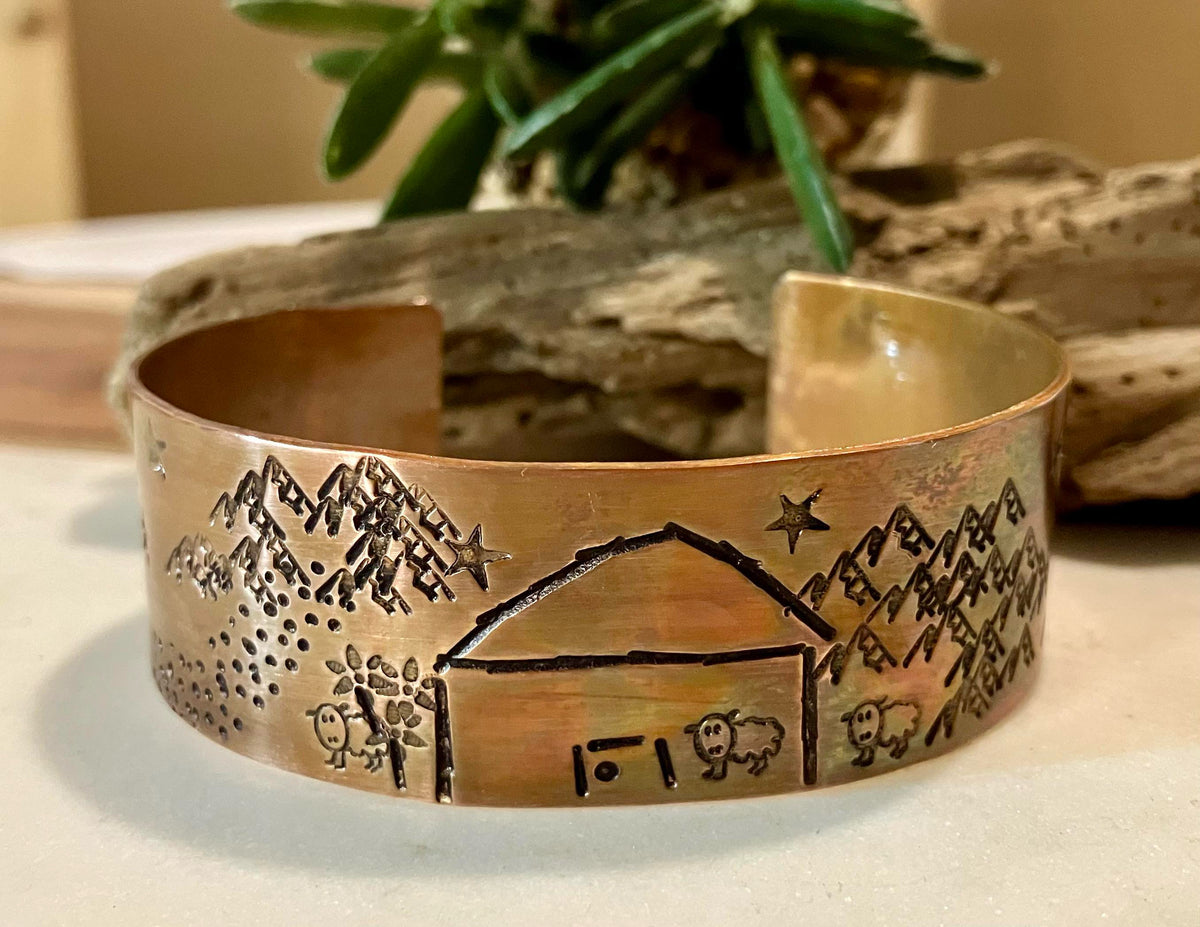 Love Letters Hand Stamped Cuff Bracelet (Multiple Styles/Colors)