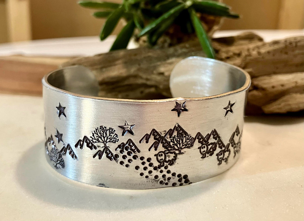 Love Letters Hand Stamped Cuff Bracelet (Multiple Styles/Colors)