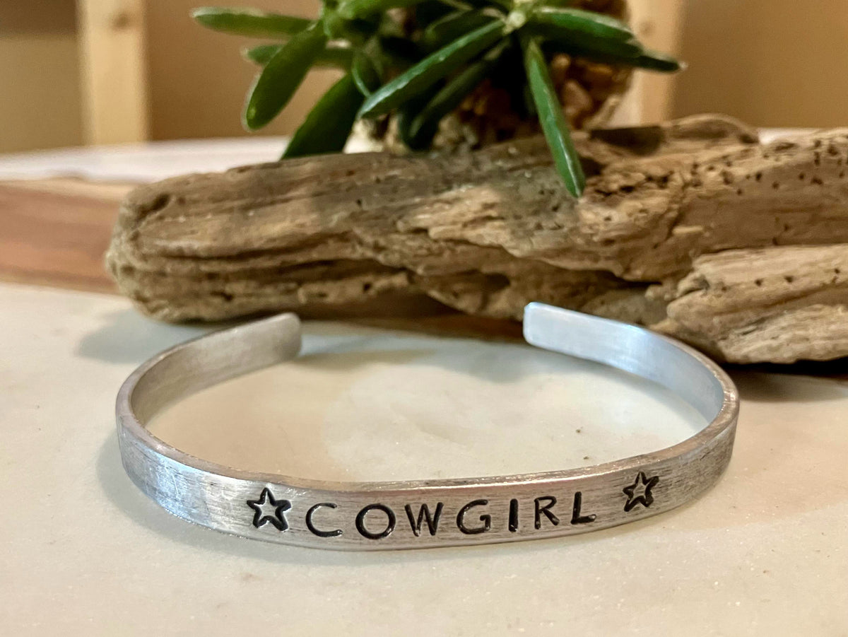 Love Letters Hand Stamped Cuff Bracelet (Multiple Styles/Colors)