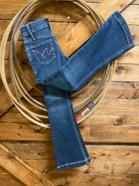 Cruel Girl's Violet Mid Rise Trouser in Medium Stonewash