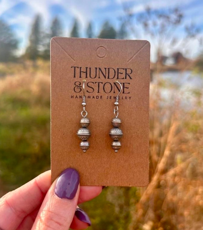 Thunder & Stone Hand Stamped Navajo Pearl Dangle Earrings
