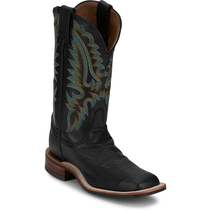 Justin Women's Shay Western Boot in Jet Black Cowhide