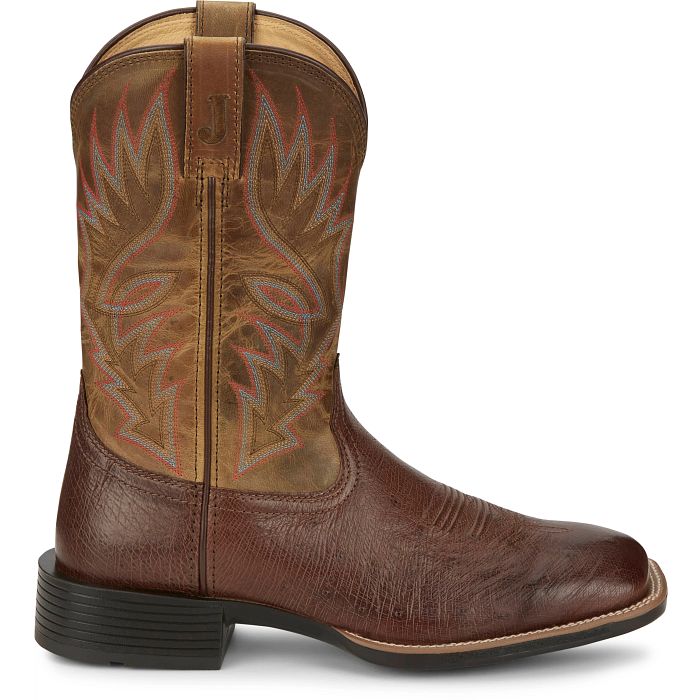 Justin Men's Conroe 11" Smooth Ostrich Western Boot in Kango Tobac