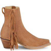 Justin Women's Bev Snip Toe Suede Bootie in Brown