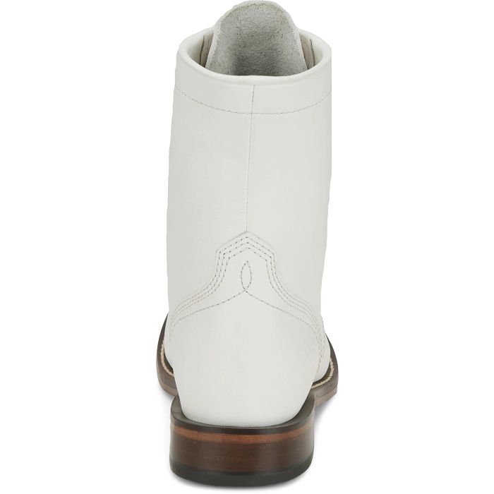 Justin Women's McKean Water Buffalo Lace Up Boot in Vintage White